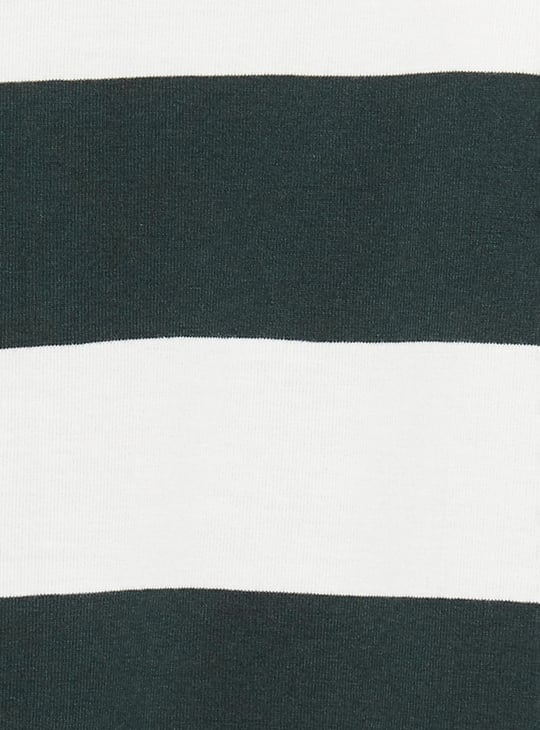 Girls Striped Polo Neck T-Shirt