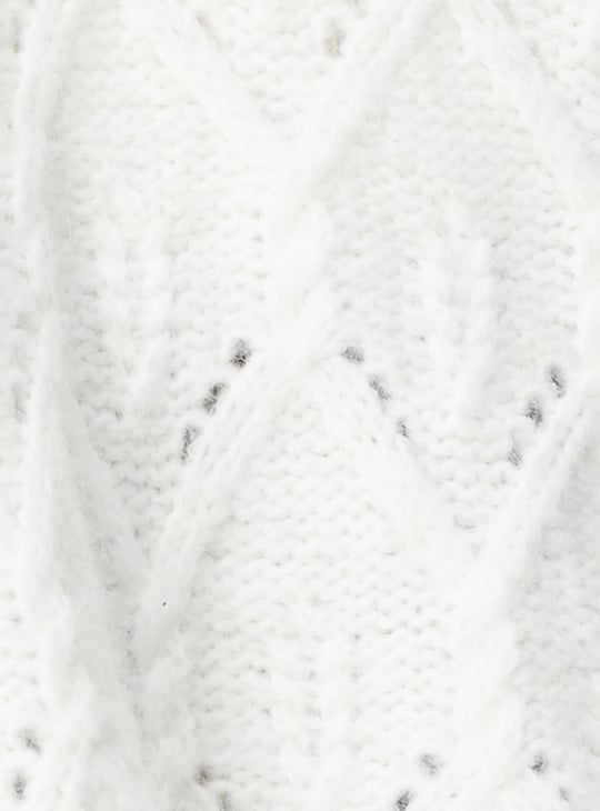 Women Textured Knit Boxy Jacket