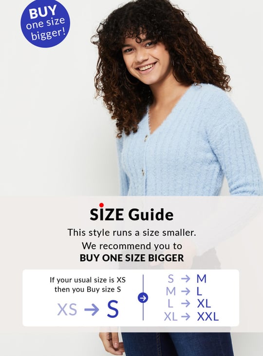 Women Textured Knit V-neck Crop Cardigan 