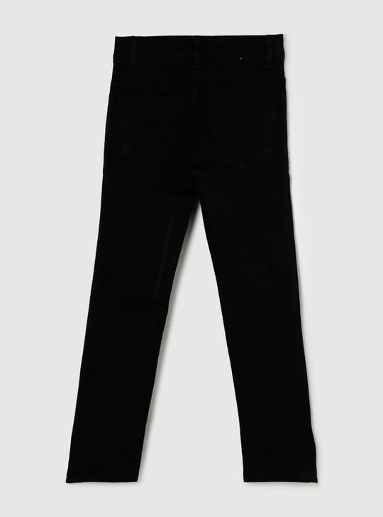 Girls Solid Full-Length Slim Fit Jeans
