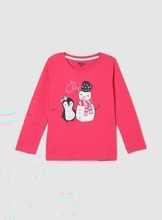 Girls Graphic Print Full Sleeves Top 