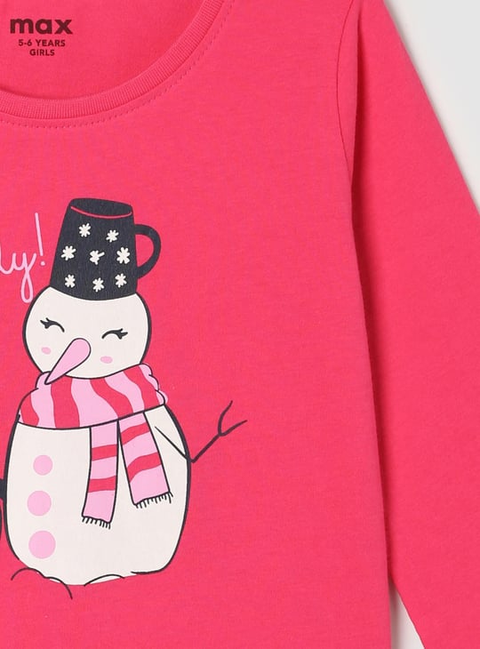 Girls Graphic Print Full Sleeves Top 