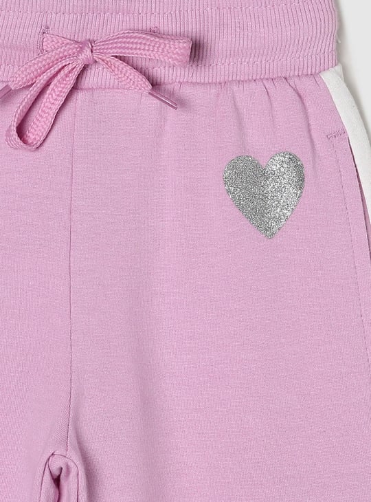 Girls Solid Elasticated Casual Knit Joggers 