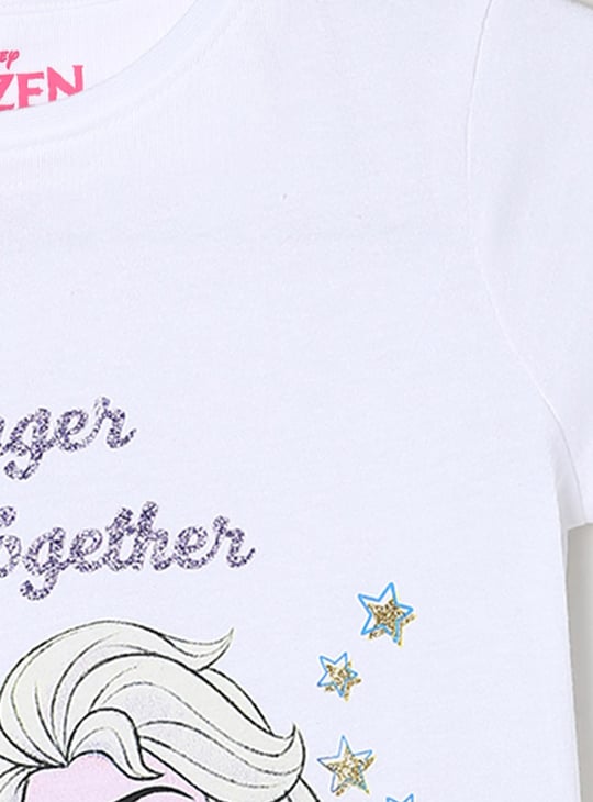 Girls Frozen Printed Short Sleeve T-shirt 