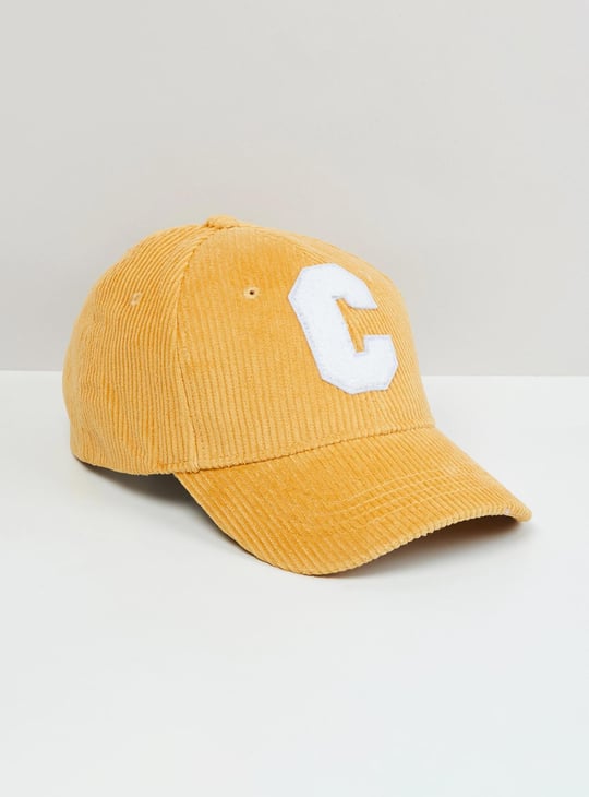 Men Textured Corduroy Cap With Velcro Closure