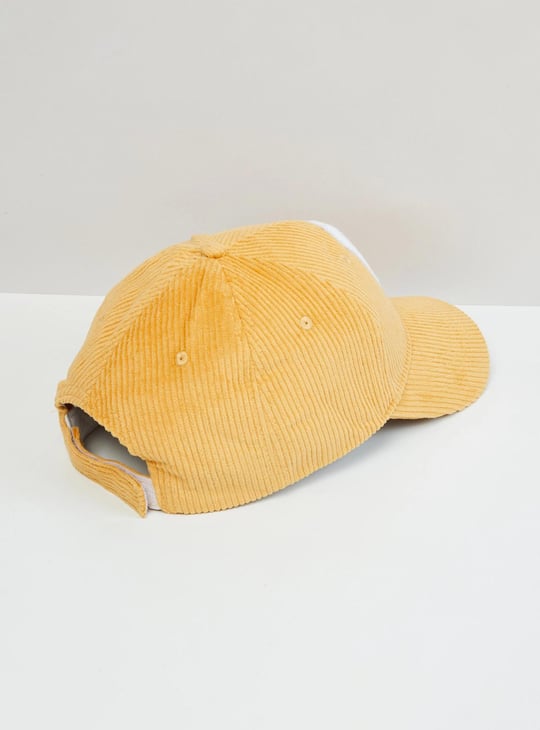 Men Textured Corduroy Cap With Velcro Closure
