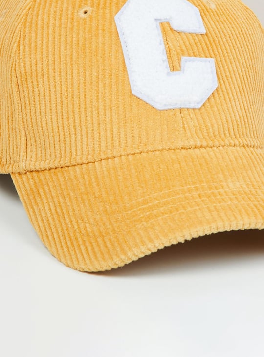 Men Textured Corduroy Cap With Velcro Closure