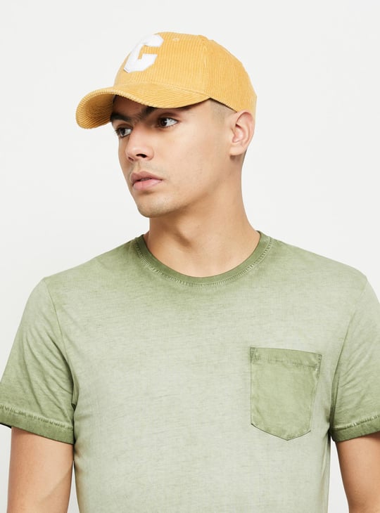 Men Textured Corduroy Cap With Velcro Closure
