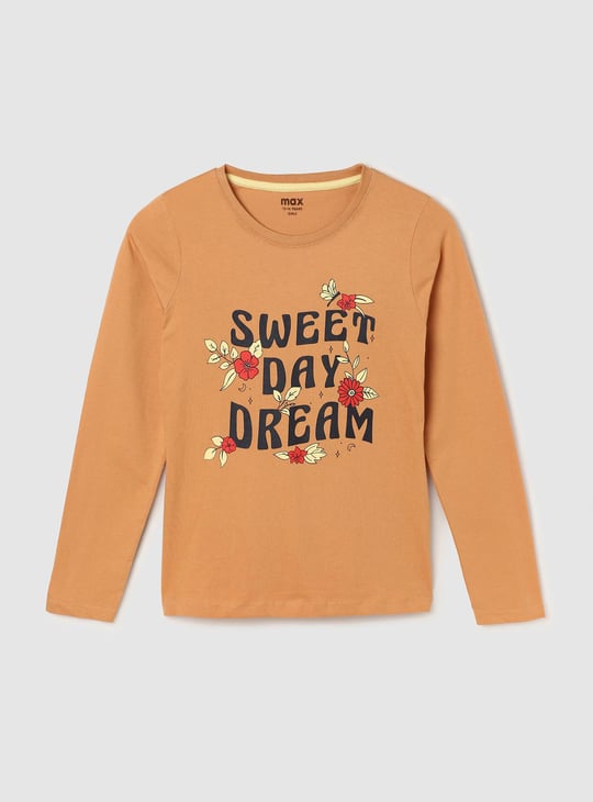 Girls Graphic Print Long Sleeve T-shirt