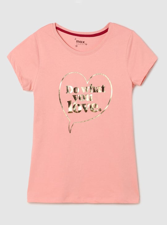 Girls Foil Printed Knit T-shirt