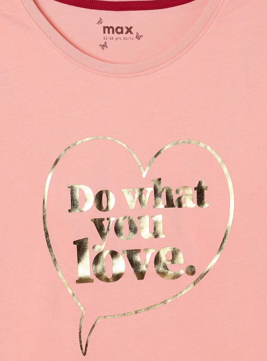 Girls Foil Printed Knit T-shirt