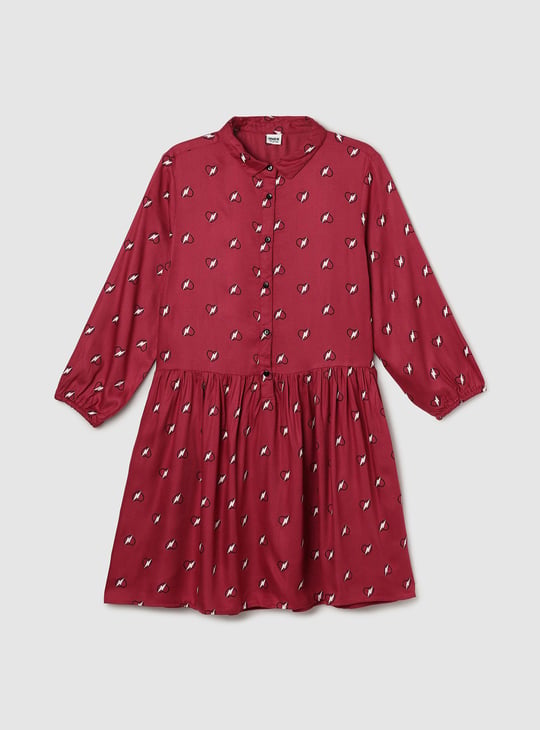 Girls All-Over Print Collared Tunic