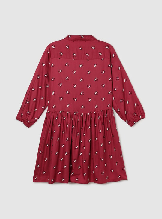 Girls All-Over Print Collared Tunic