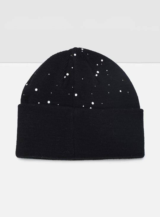 Boys Appliqued Roll-Over Beanie Cap