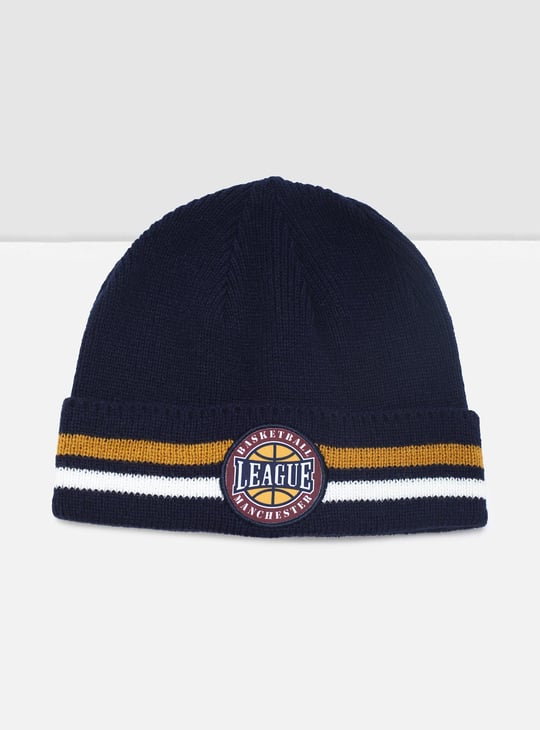 Boys Striped Fisherman Beanie Blue Printed