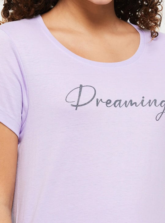 Women Checked Lounge T-shirt With Pajama
