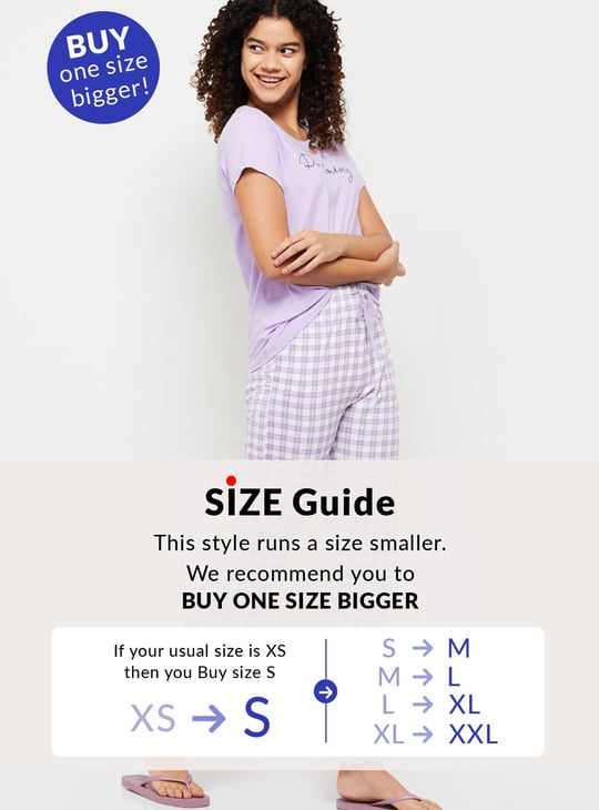 Women Checked Lounge T-shirt With Pajama