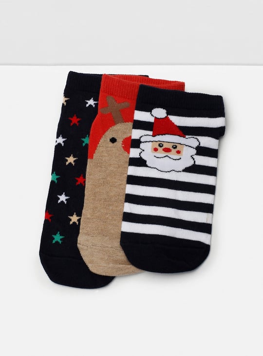 Women Graphic Printed Ankle-Length Socks - Pack of 3