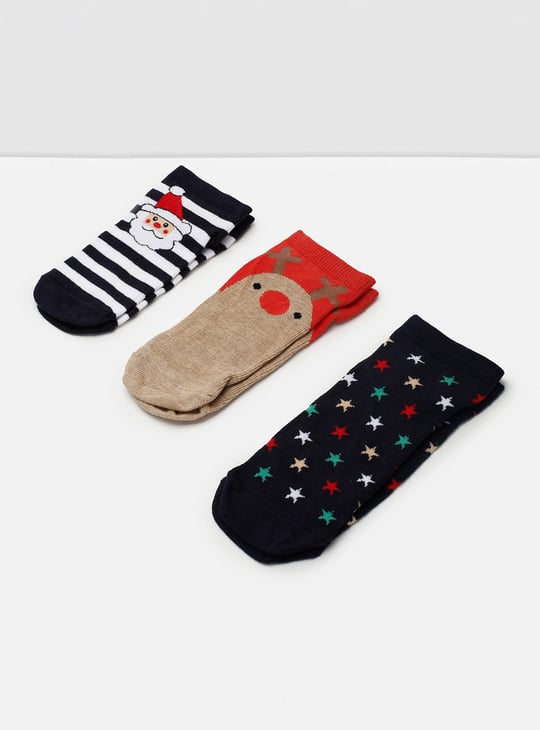 Women Graphic Printed Ankle-Length Socks - Pack of 3