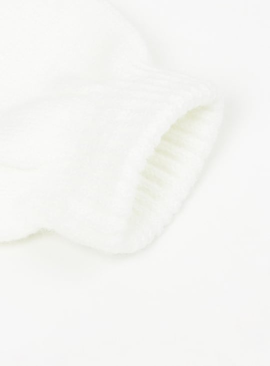 Girls Rainbow Printed Beanie Cap with Mittens