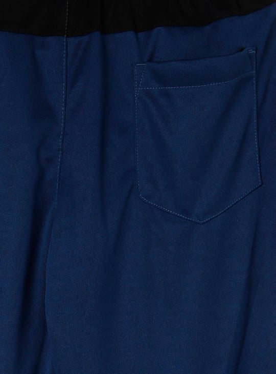 Boys Solid Joggers with Piping Detail