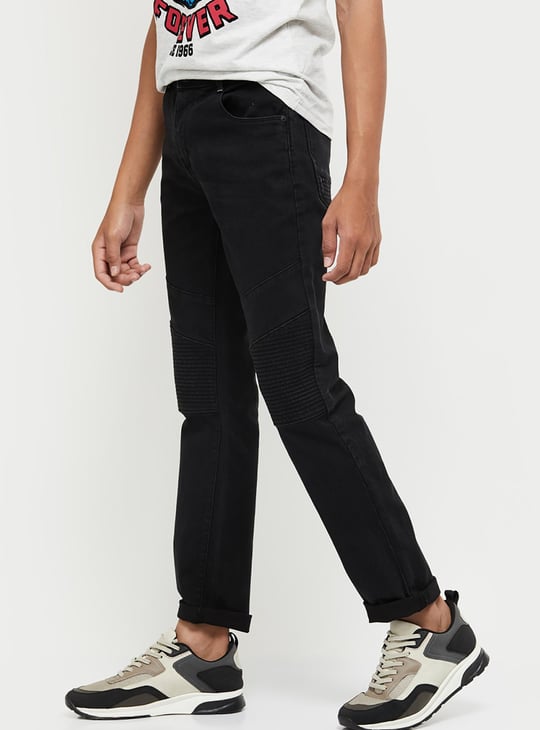 Boys Solid Slim Fit Dark Jeans Solid