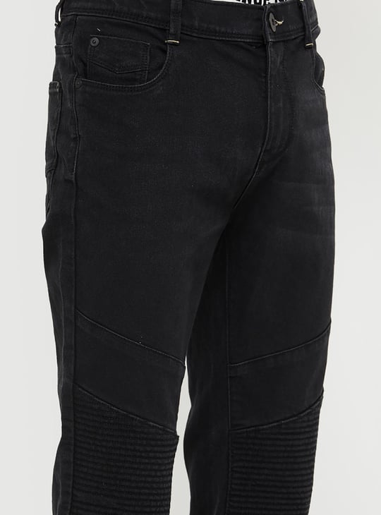 Boys Solid Slim Fit Dark Jeans