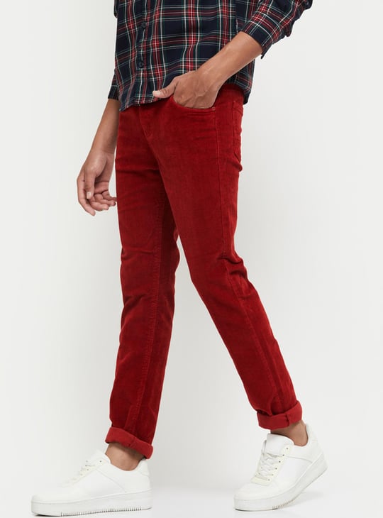 Boys Textured Corduroy Casual Trousers
