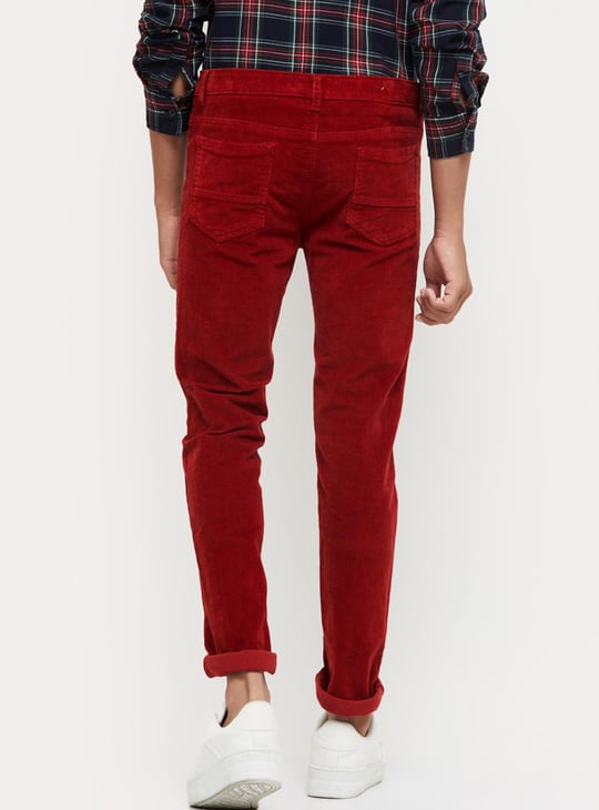 Boys Textured Corduroy Casual Trousers