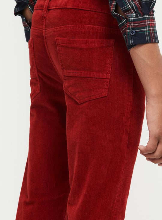 Boys Textured Corduroy Casual Trousers