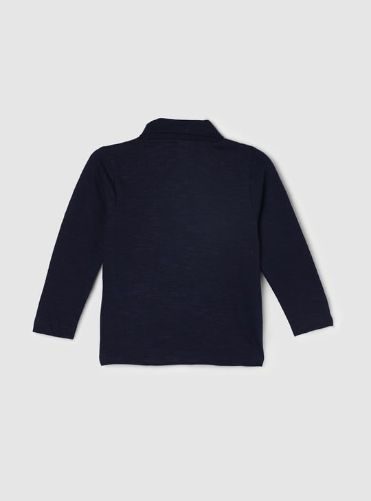 Girls Embellished Mock Collar T-shirt