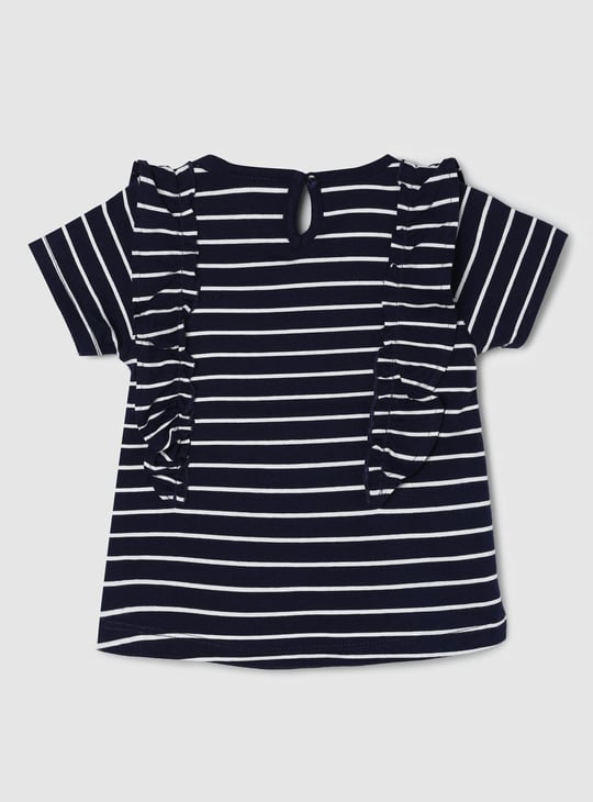 Girls Striped T-shirt with Ruffles