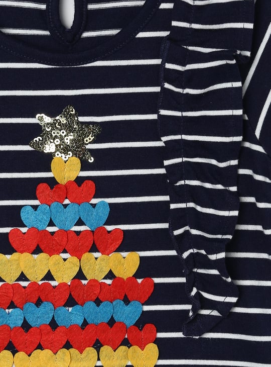 Girls Striped T-shirt with Ruffles