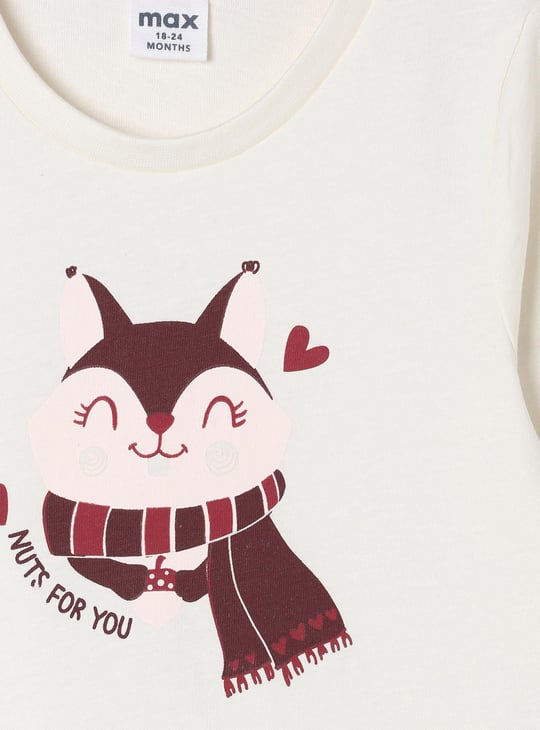 Girls Graphic Printed Lounge T-shirt with Elasticated Pyjamas 