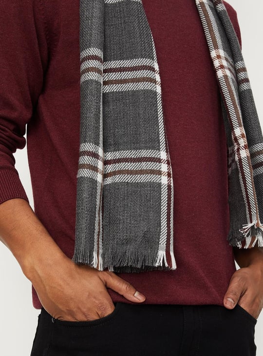 Men Checked Knit Muffler