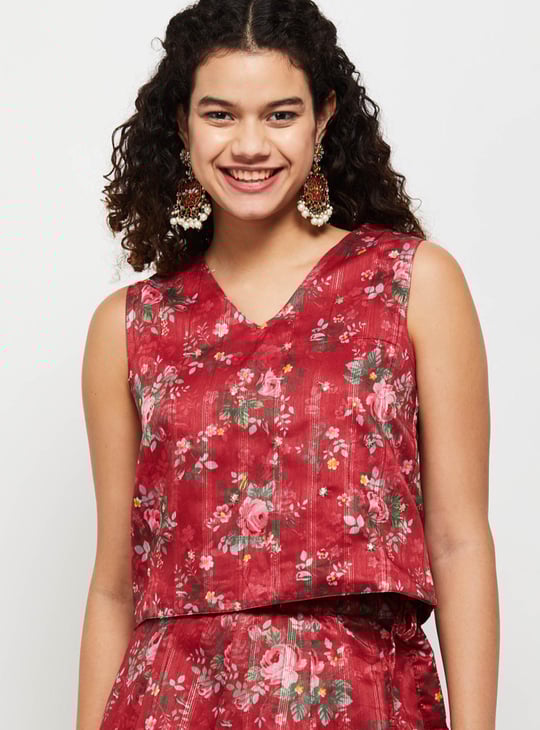 Women Floral Printed Crop Top