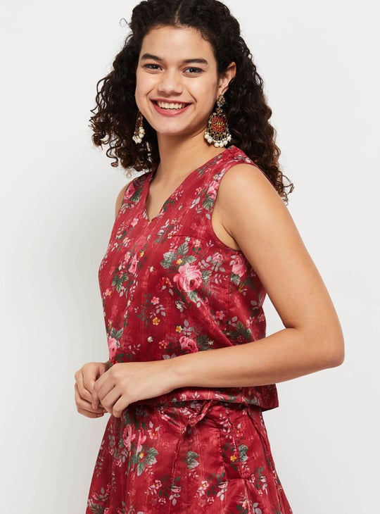Women Floral Printed Crop Top