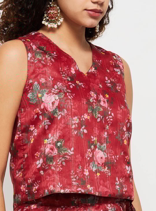 Women Floral Printed Crop Top