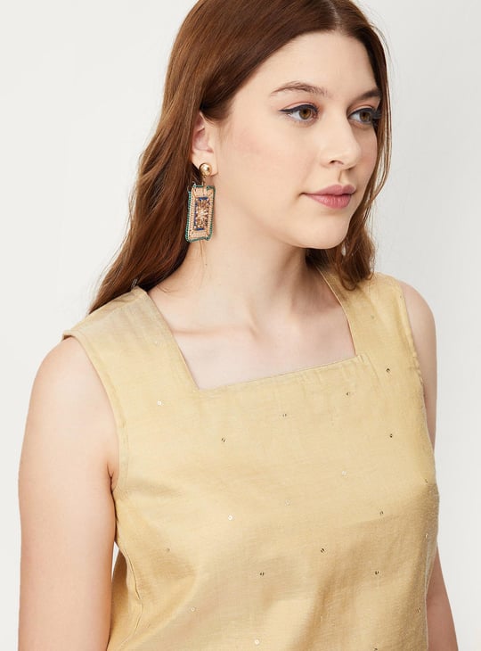 Women Sequinned Crop Top