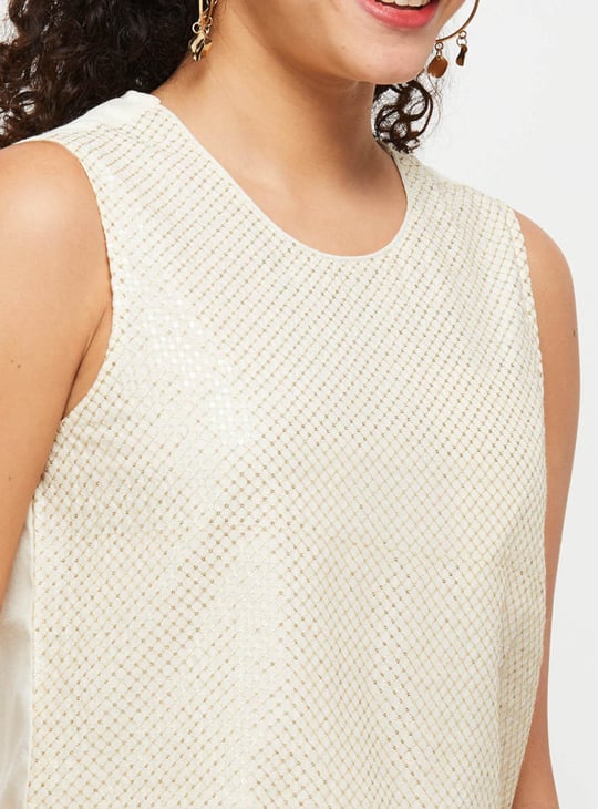 Women Solid Chanderi Top