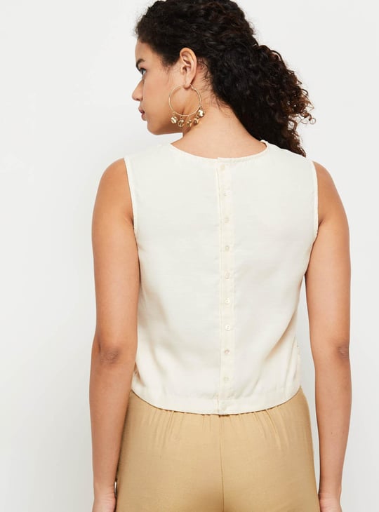 Women Solid Chanderi Top