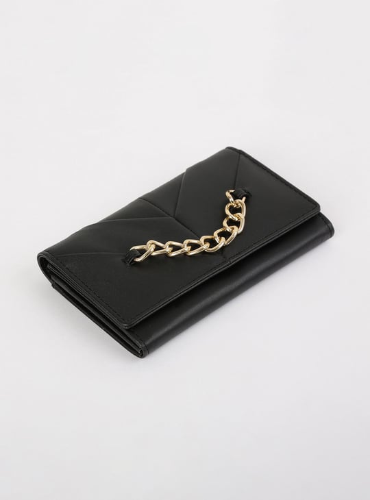 Women Chain Embellished Single-Fold Wallet