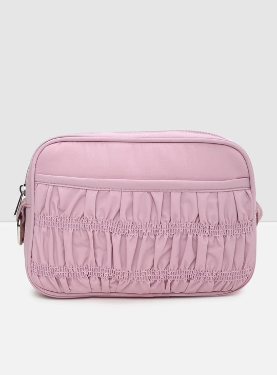 Women Textured Zip Closure Sling Bag 