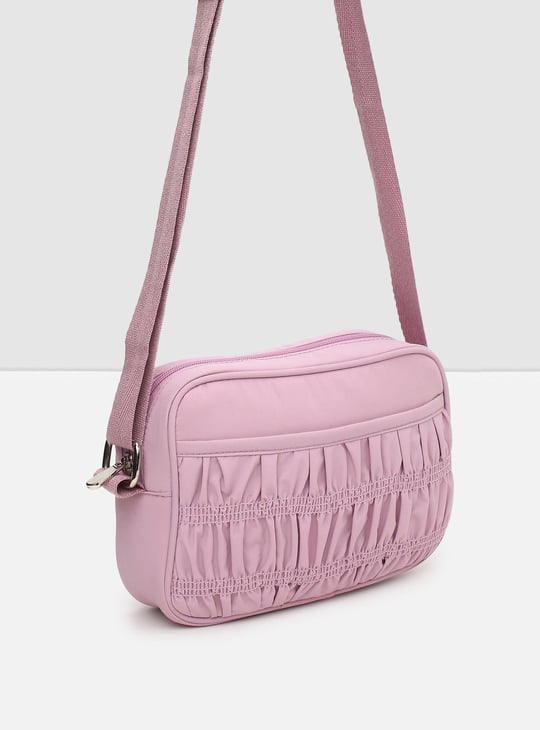 Women Textured Zip Closure Sling Bag 