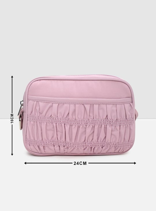 Women Textured Zip Closure Sling Bag 