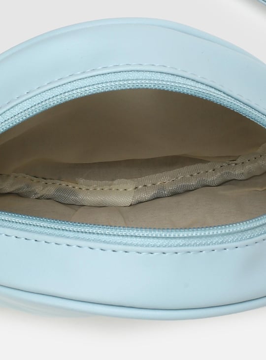 Women Textured Zip Closure Round Sling Bag