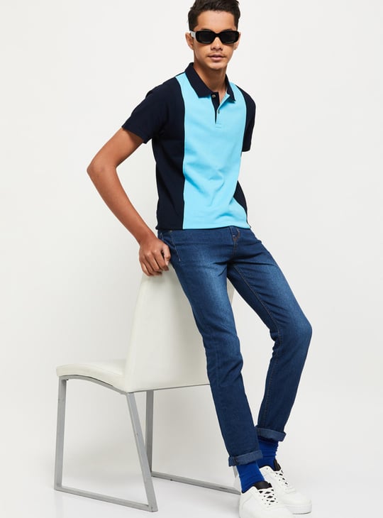 Boys Colourblocked Polo T-Shirt 