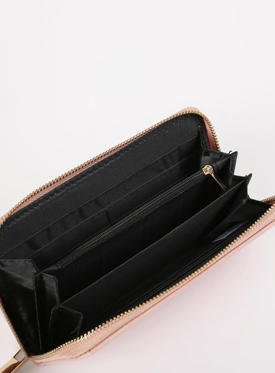 Women Perforated Zip Closure Wallet