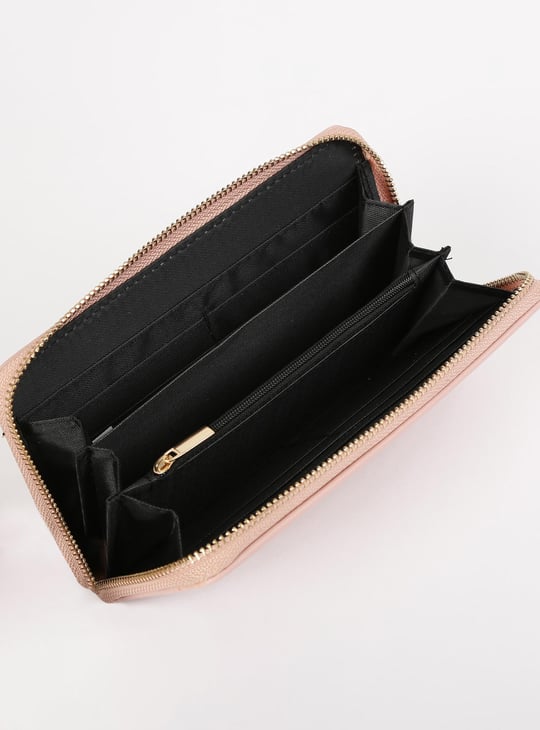 Women Perforated Zip Closure Wallet