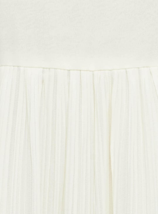 Women Solid A-line Dress With Embellished Crop Top 
